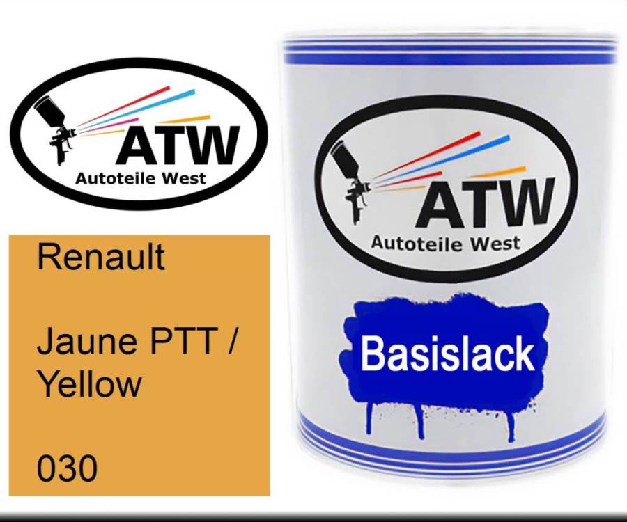 Renault, Jaune PTT / Yellow, 030: 1L Lackdose, von ATW Autoteile West.